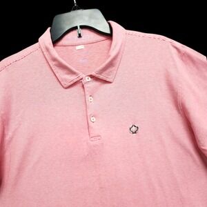 B Draddy Sport Polo Shirt Mens XXL (Fits as XL) Micro Striped Golf Logo PLS READ